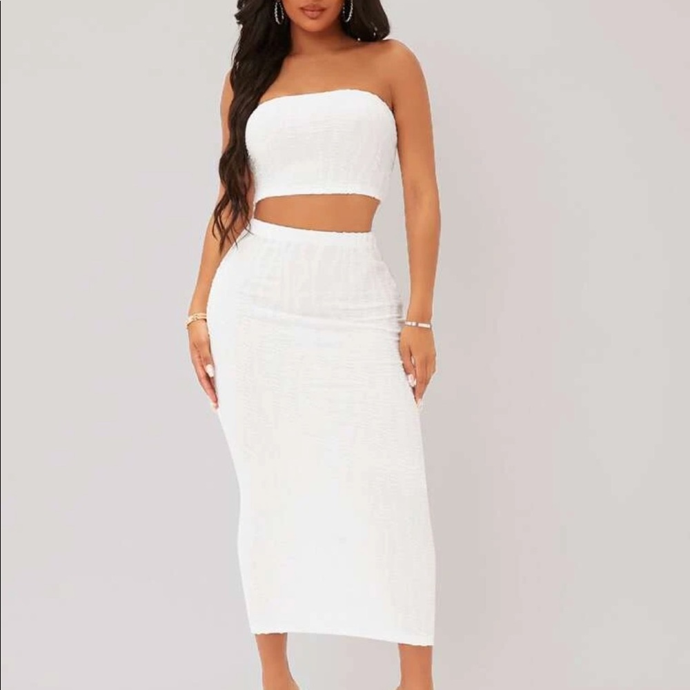 Textured Pencil Skirt Set